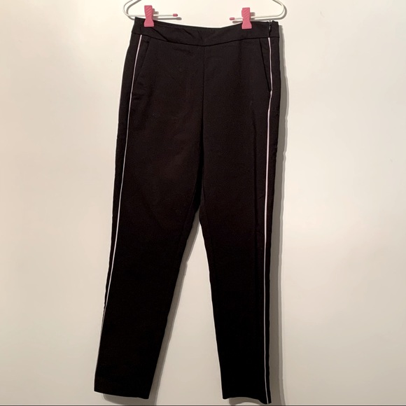 Zara Black Pants w/ White Trim - Picture 1 of 9
